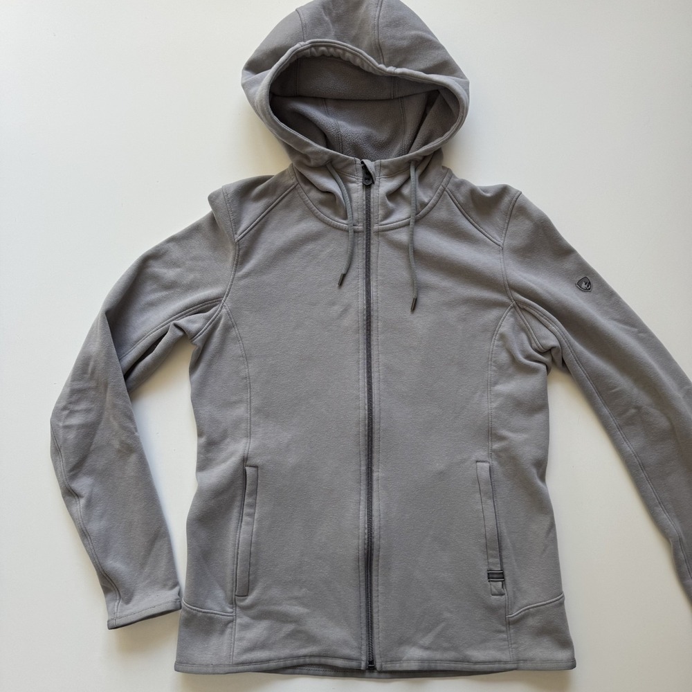 KUHL Spekter Full Zip Hoodie Jacket Womens XS Gray Micro Fleece Performance‎